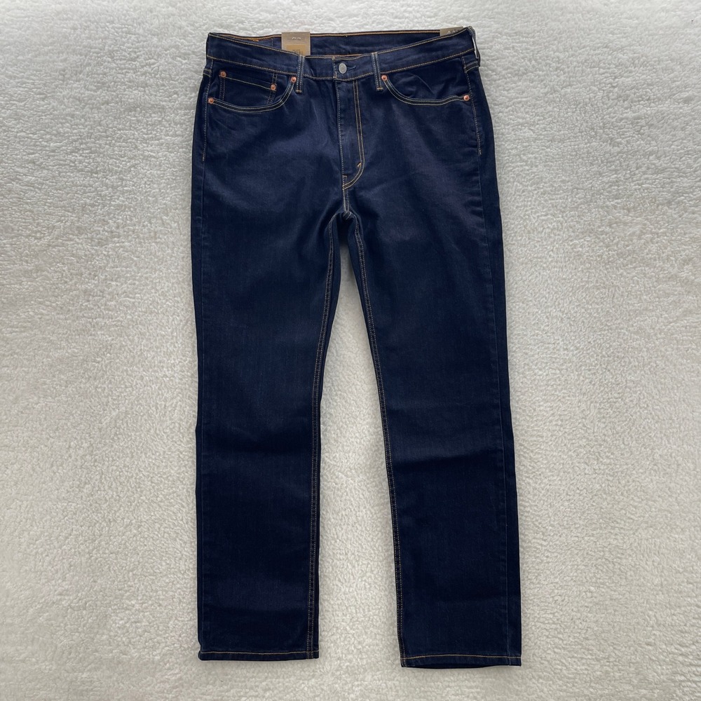 Levis Jeans Mens 36x32 Blue 514 Straight Fit Medium Wash Denim Grunge Cowboy